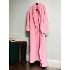 Vintage HomeWear Sears Pink Fuzzy  Long Robe Cozy Lounge Wear Soft